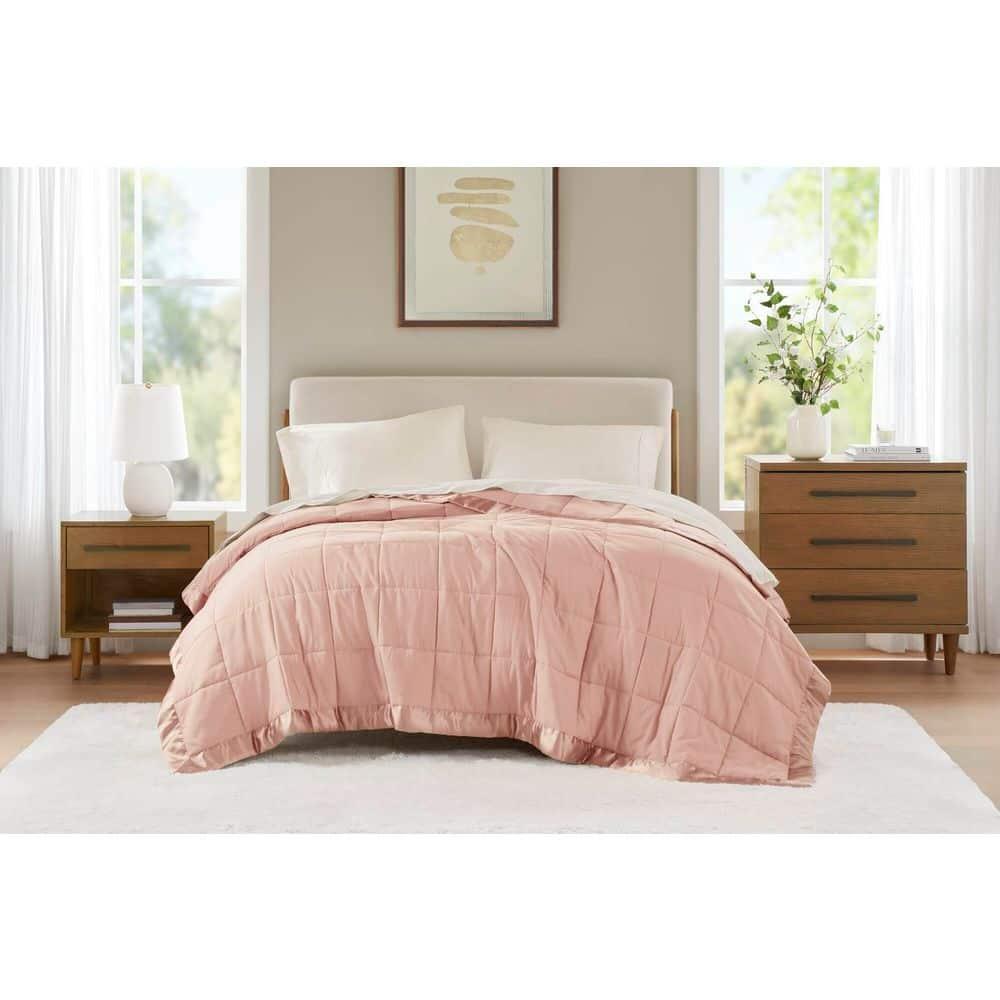 Lightweight Down Alternative Blanket with Satin Trim