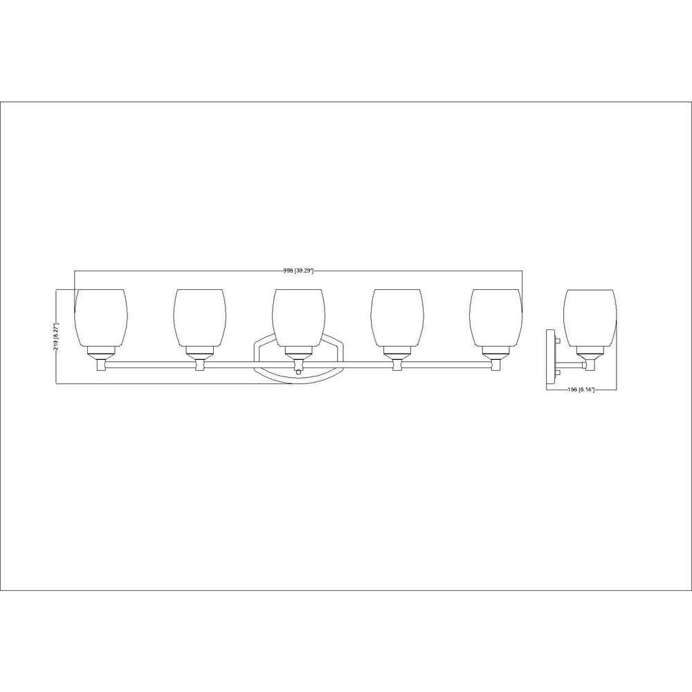 Kendrick 39.25" Chrome Vanity Light with Matte Opal Glass Shades