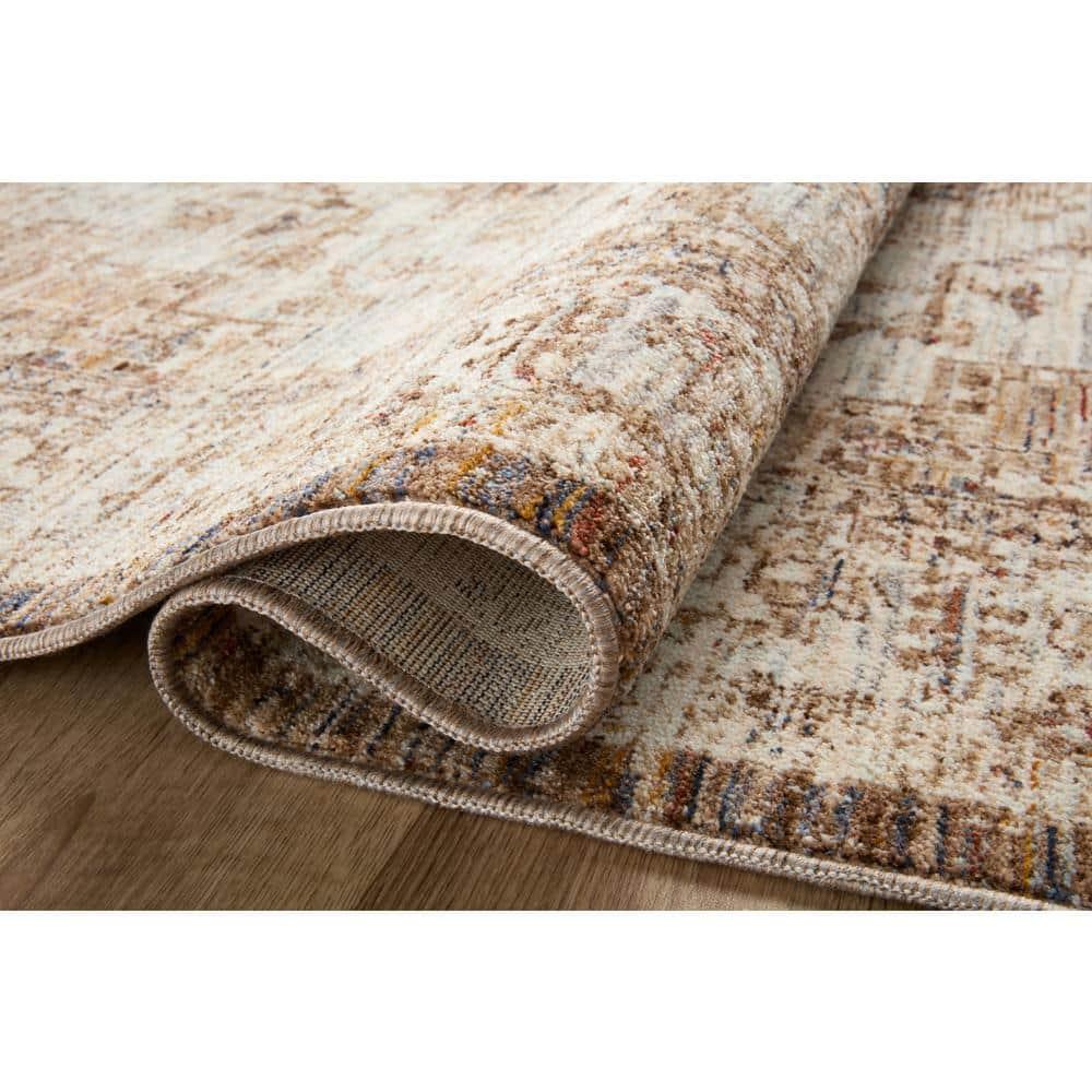 Loloi Rugs Sorrento Oriental Machine Made Power Loom Polyester Area Rug in Beige/Brown