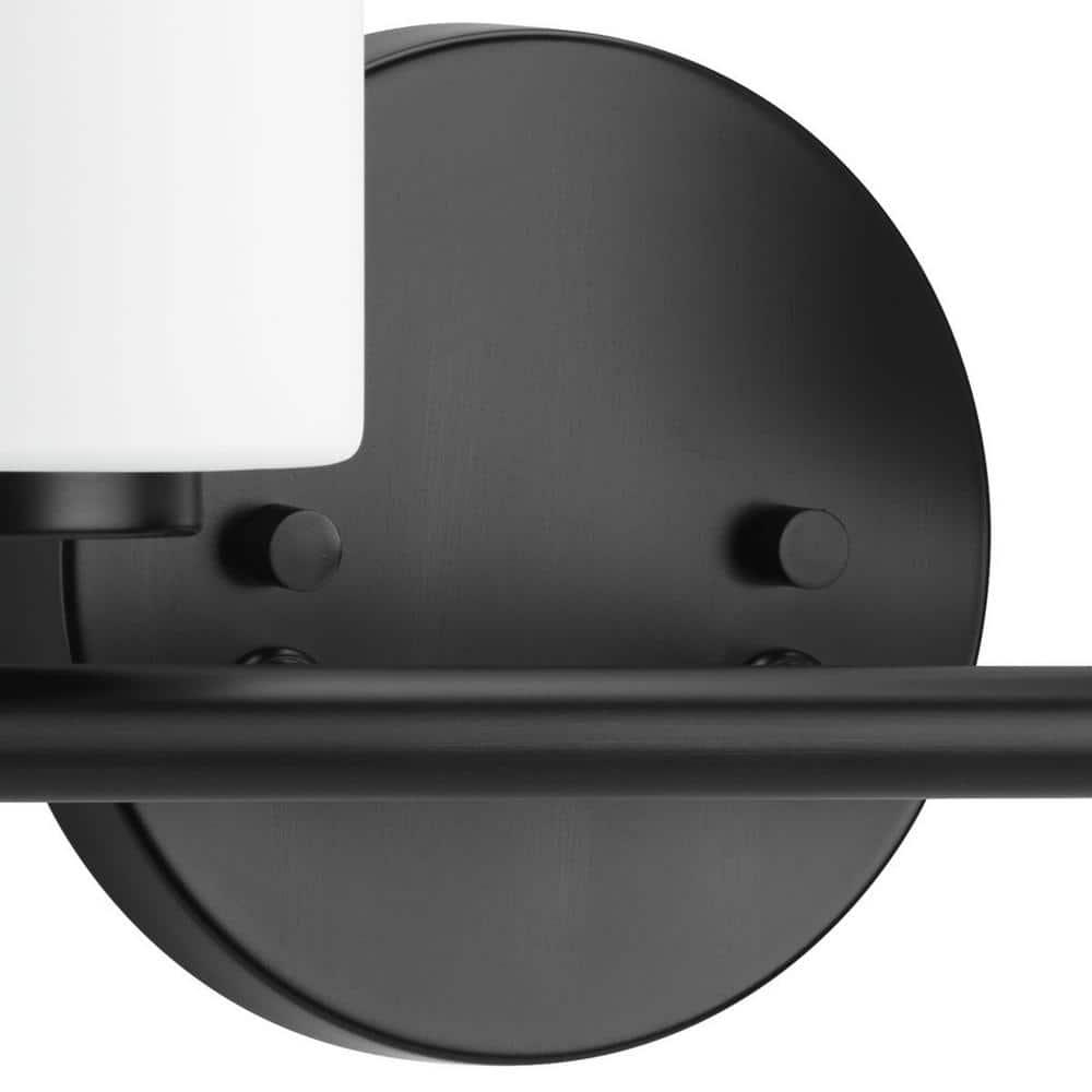 Progress Lighting Replay Collection 3-Light Bath Vanity in Textured Black, Porcelain Material, Up/Down Mounting, Shade Included