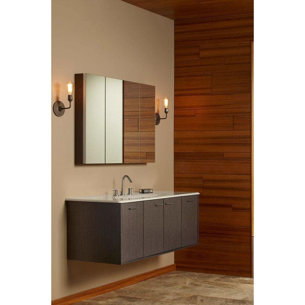 KOHLER Verdera® Aluminum Triple-Door Medicine Cabinet, Frameless with Adjustable Shelves