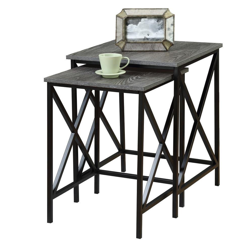 Convenience Concepts Tucson Nesting End Tables, Weathered Gray/Black