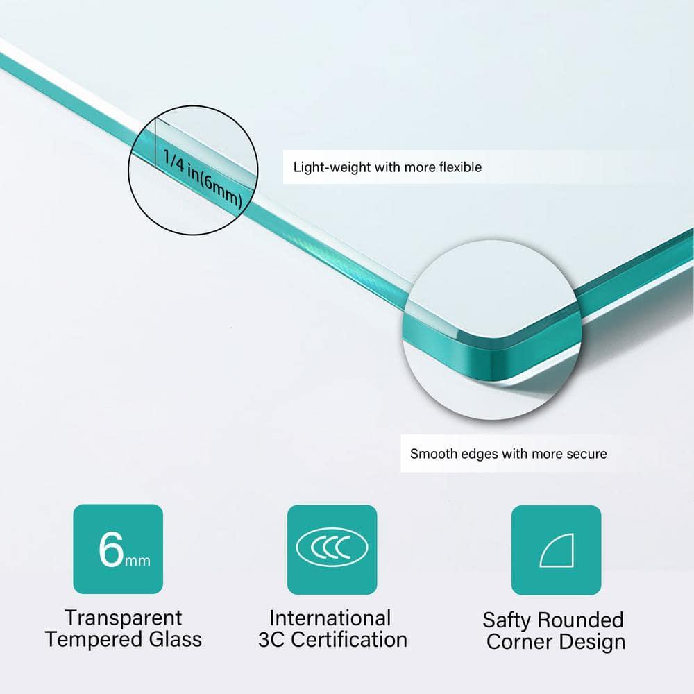 Sarlai 30 - 31 3/8" W x 72" H BiFold Frameless Glass Shower Door with Clear Tempered Glass S-SD3072BF-CH