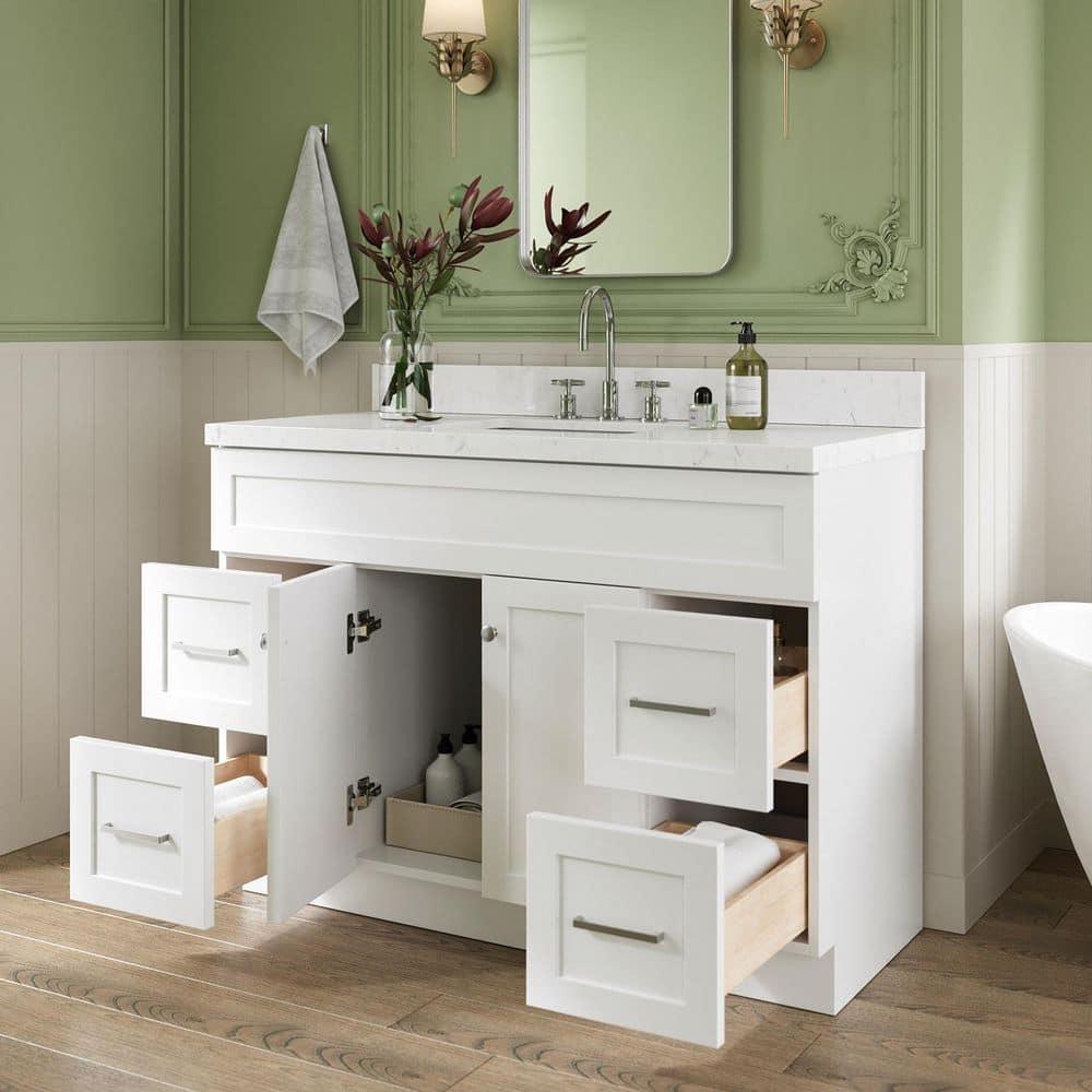 Ariel F048scqrvo Hamlet 48" Free Standing Single Basin Vanity Set - White