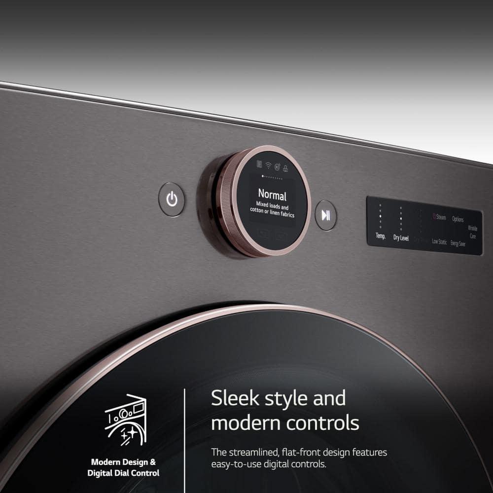 LG DLGX6701B 7.4 Cu. Ft. Black Stainless Front Load Stackable Smart Gas Dryer