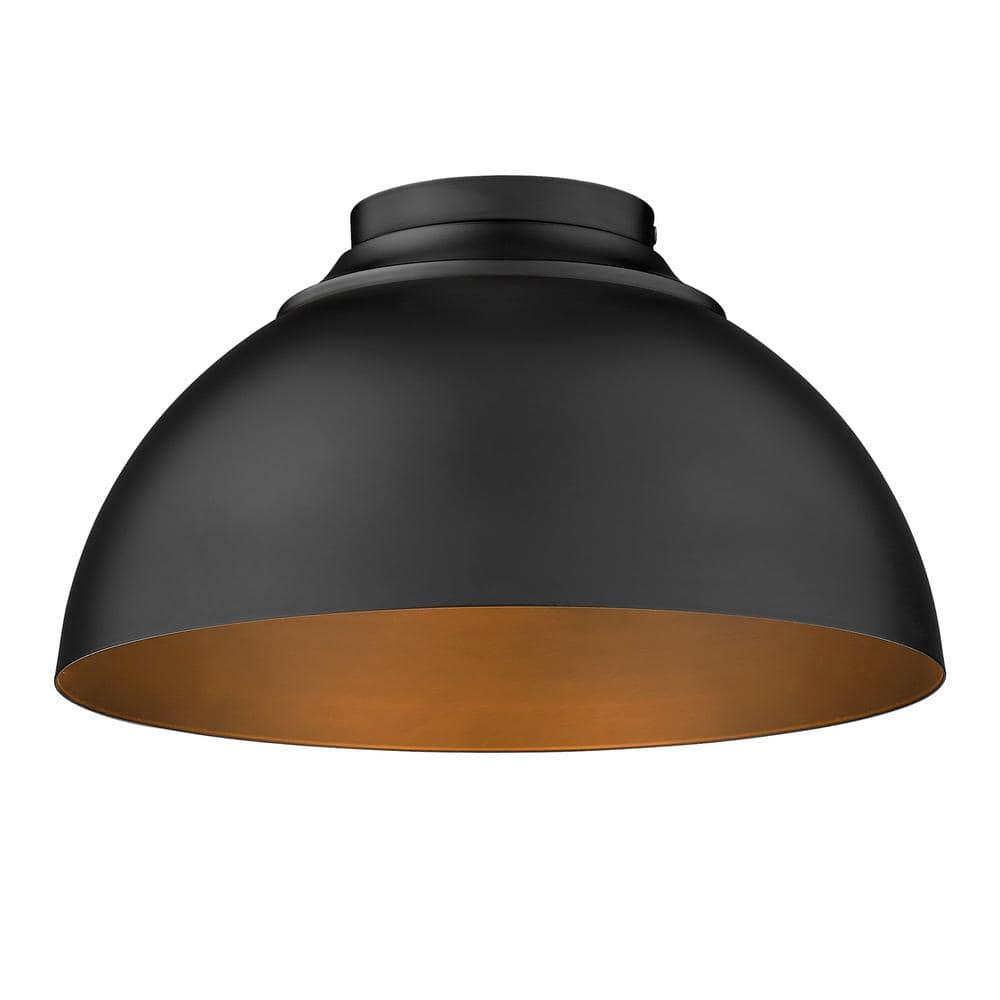 Golden Lighting Zoey 3-Light Flush Mount in Matte Black
