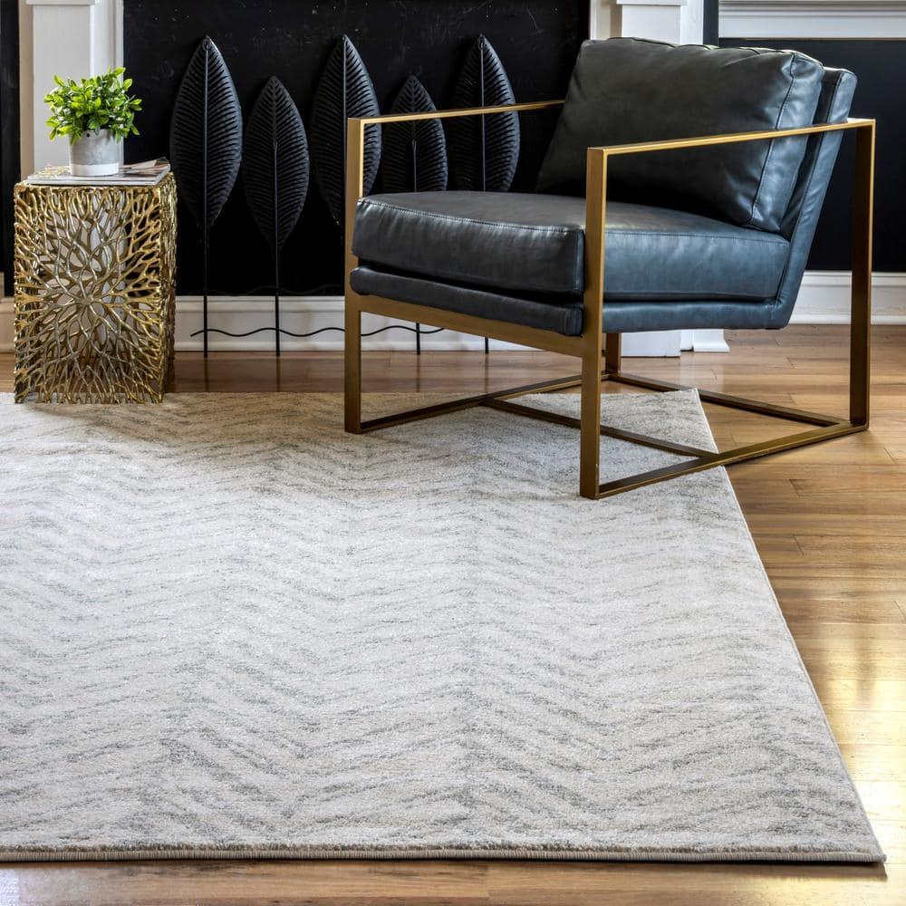 Nuloom Rosanne Geometric 7x9 Indoor Area Rug for Living Room Bedroom Dining Room Kitchen, Grey/Ivory