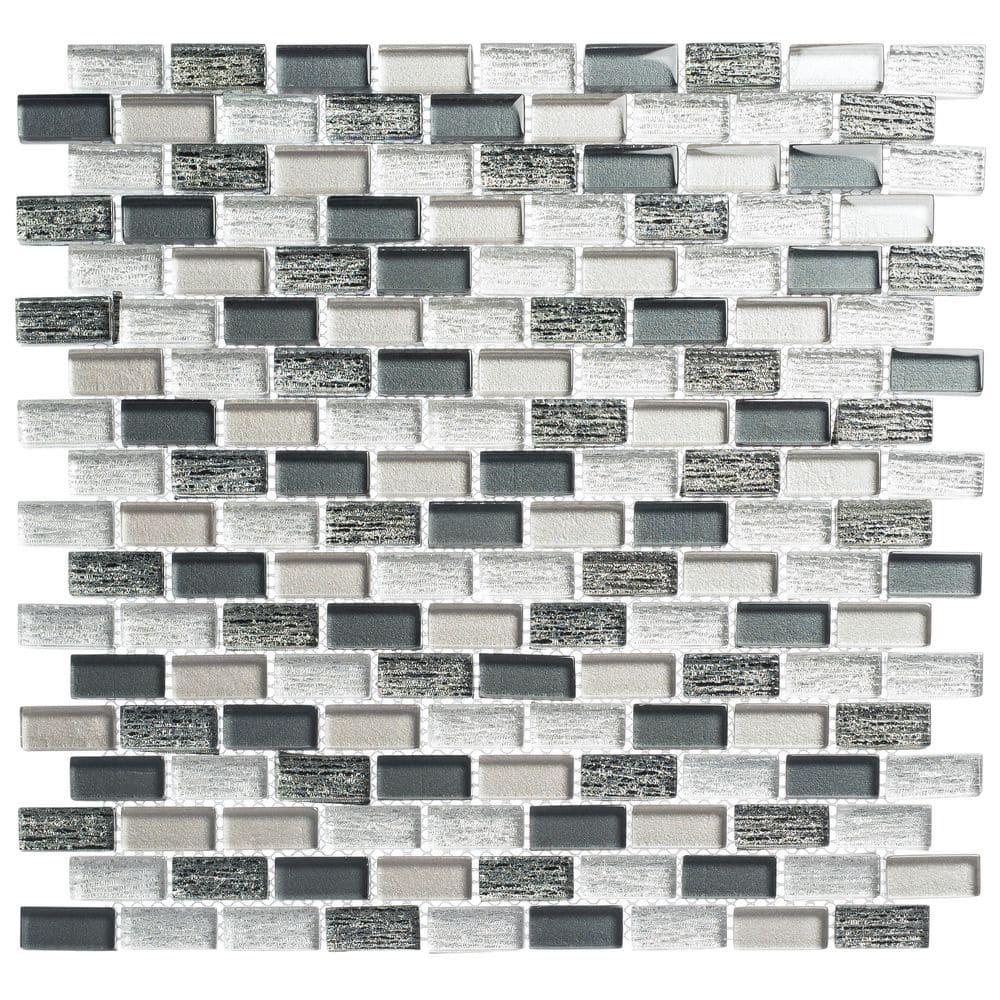 SAMPLE-Highline 0.625" x 1.25" Glass Mosaic Sheet Floor Use Tile