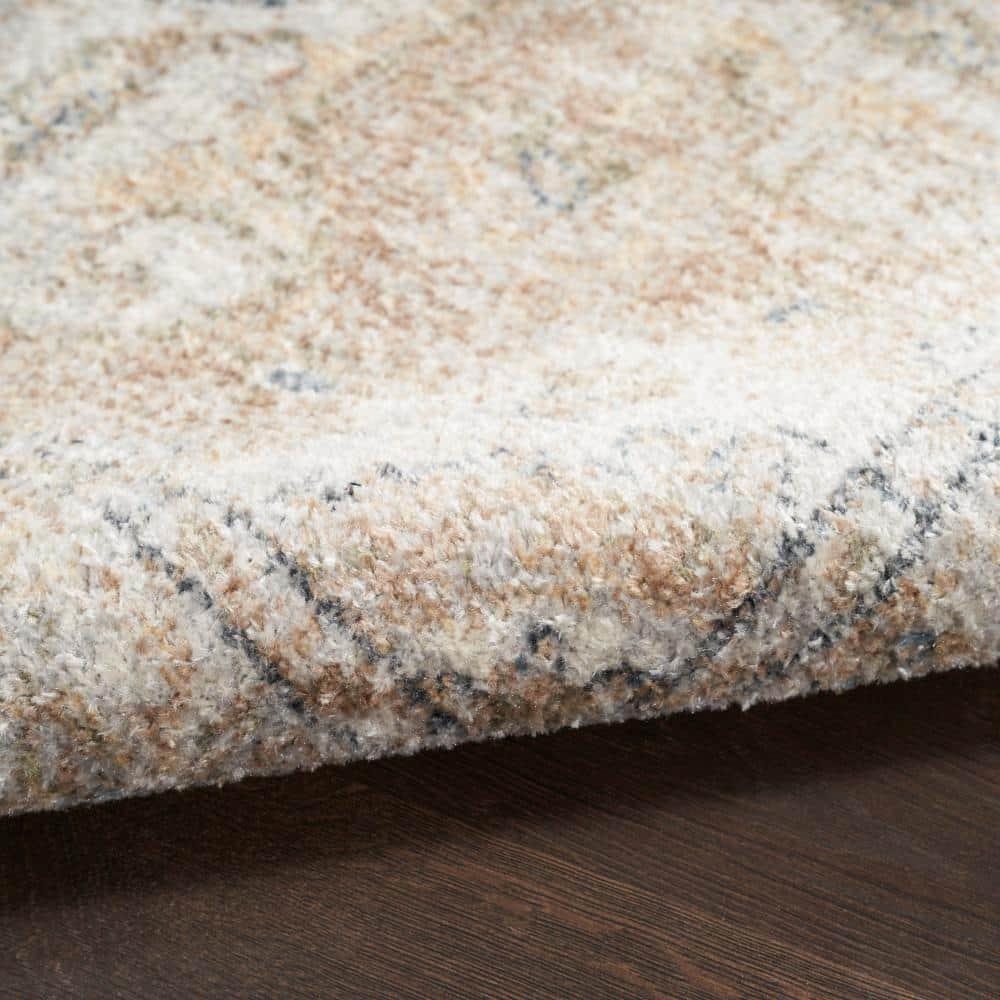 Nourison Astra Machine Washable Vintage Medallion Indoor Rug Beige 4' x 6'