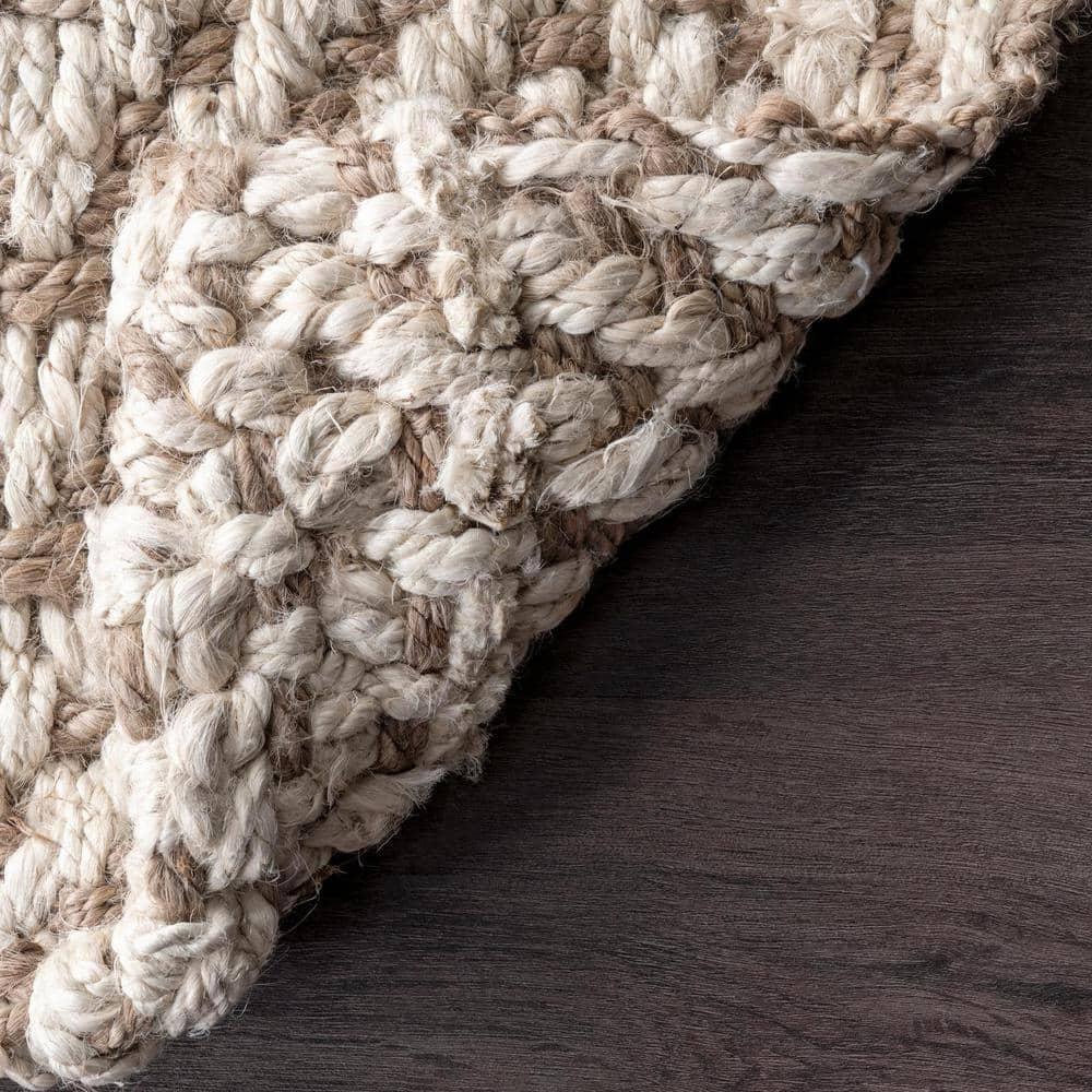 Vania Chevron Jute Off White 6 ft. x 9 ft. Area Rug