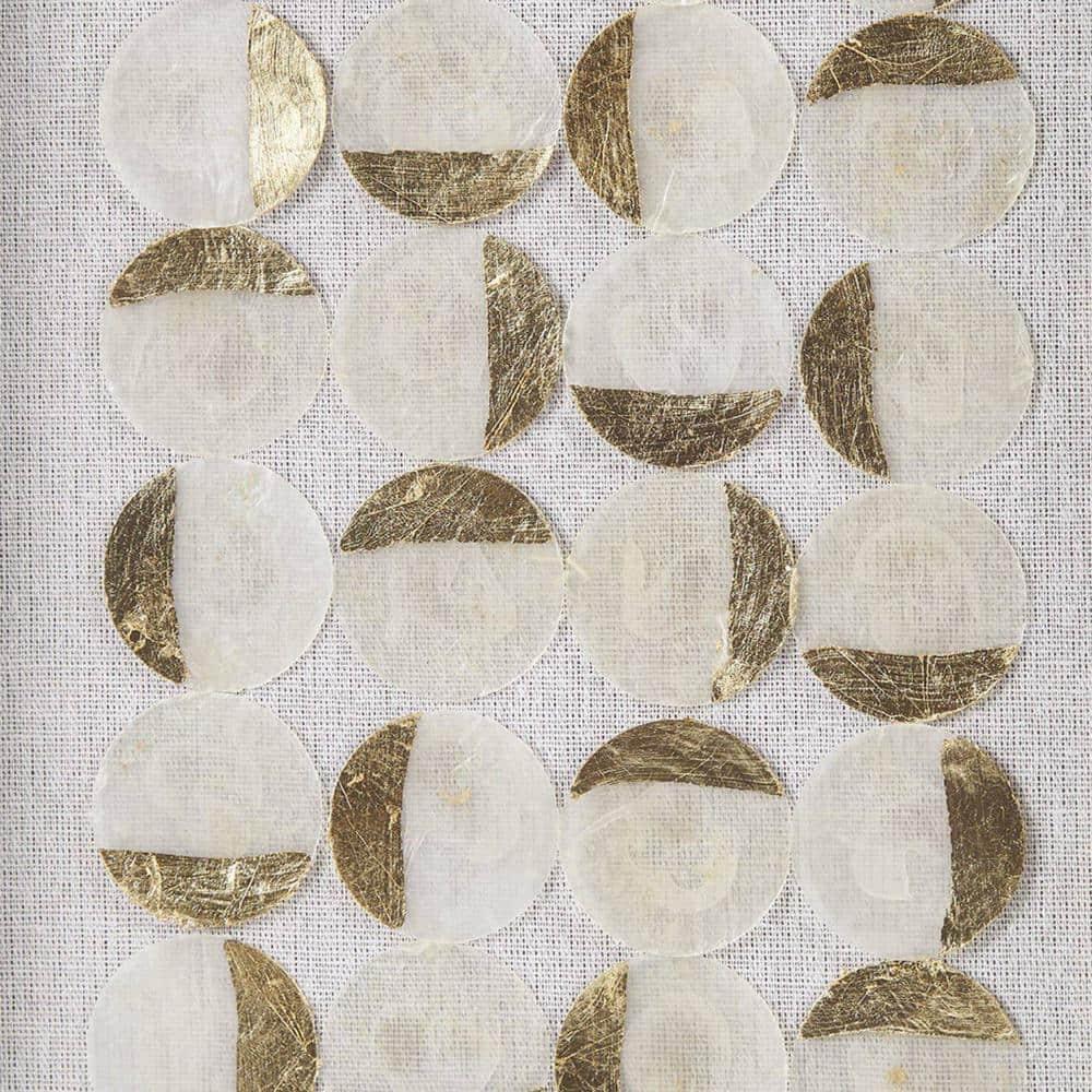 Mercury Row® Zeringue Emblem Natural Capiz with Gold Foil Shadowbox Wall Décor (Set of 2)