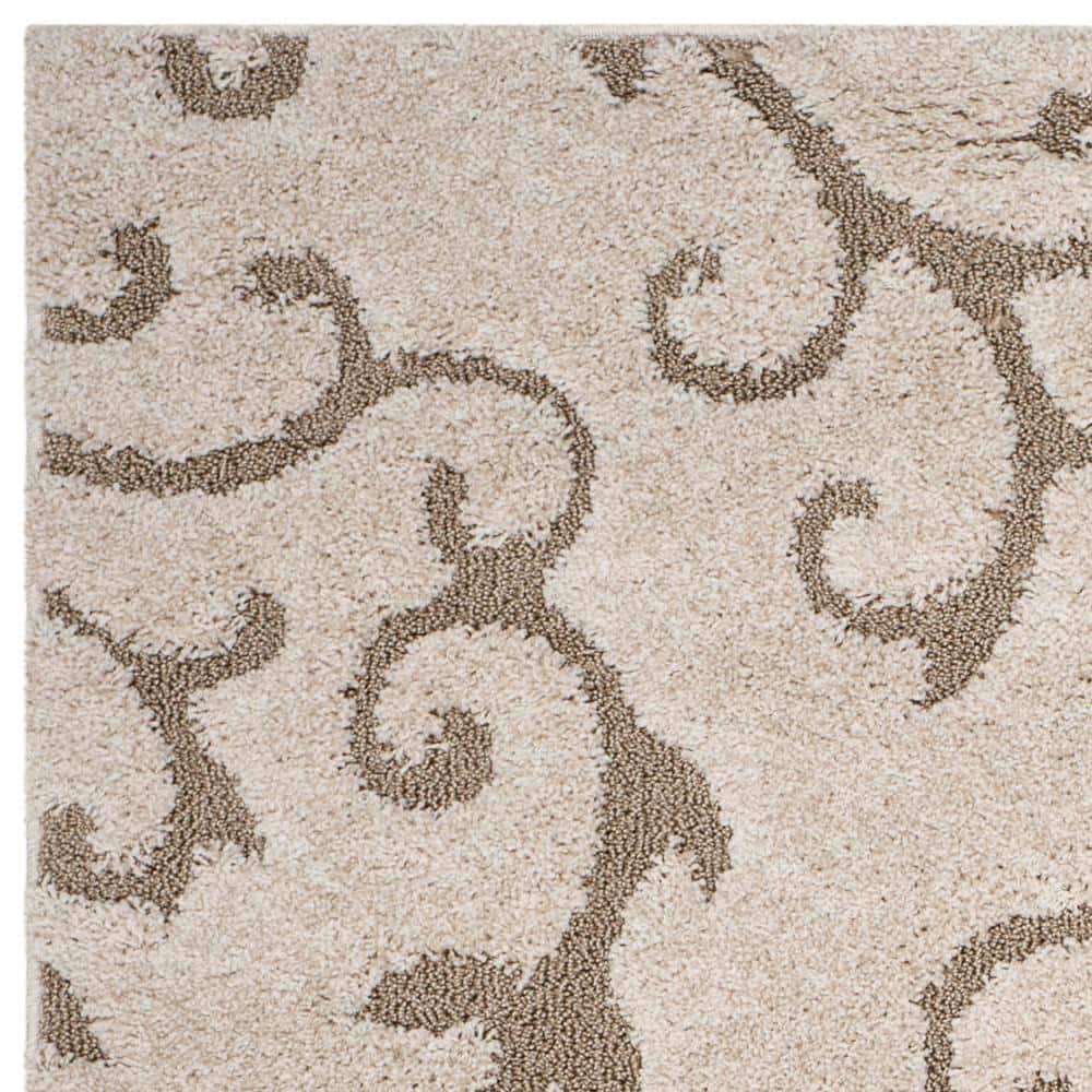 Florida Shag SG470 Power Loomed Indoor Area Rug - Cream/Beige - 9'x12' - Safavieh
