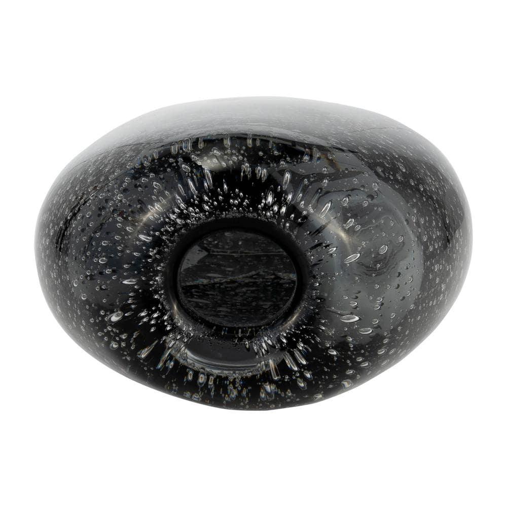 Sagebrook Home Glass, 9"H Ellipse Vase, Smoke, 9"H - 6.0" x 3.0" x 9.0"