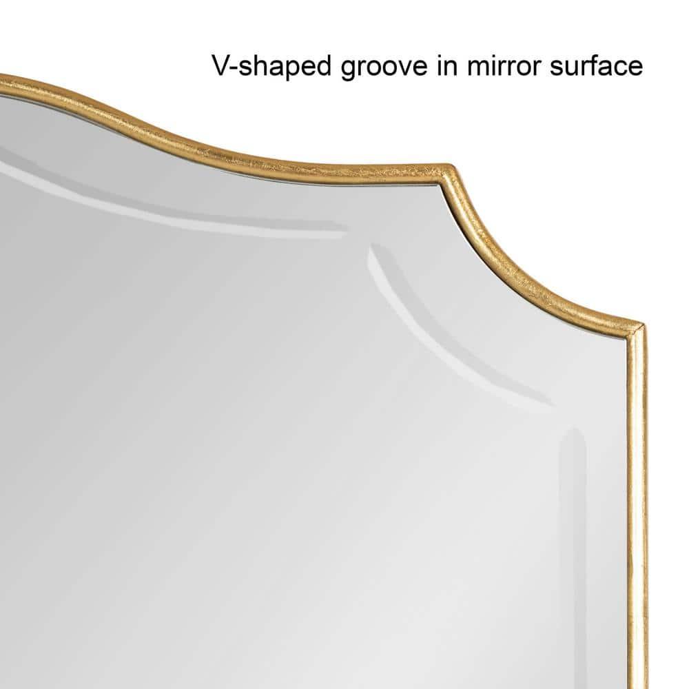 20" x 30" Hollyn Decorative Framed Wall Mirror Gold - Kate & Laurel All Things Decor: Chic Scalloped Edge, Hangs Both Ways