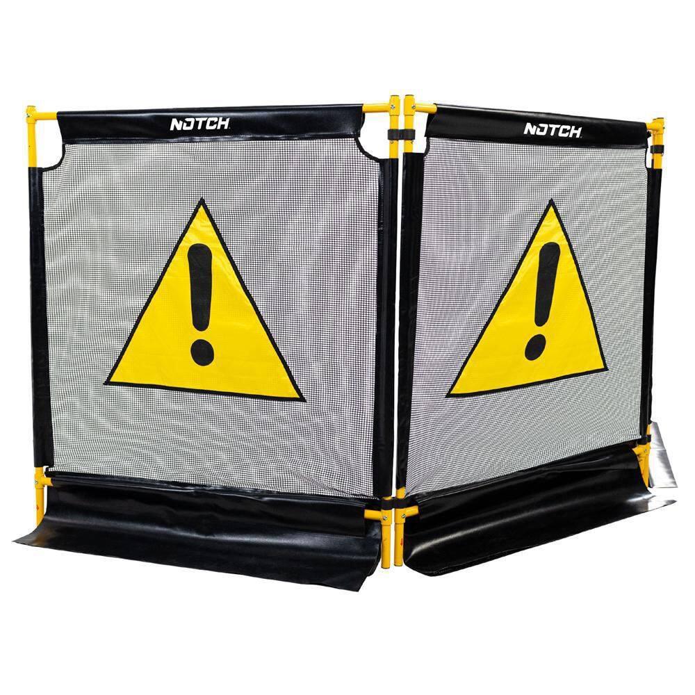 Notch Tri Guard II Heavy-Duty Nylon Coated Durable 3-Section Debris Containment Mesh Barrier for Controlling Chips when Grinding Stumps and Chipping Brush (Total Dimensions: 121” wide x 45.5” high)