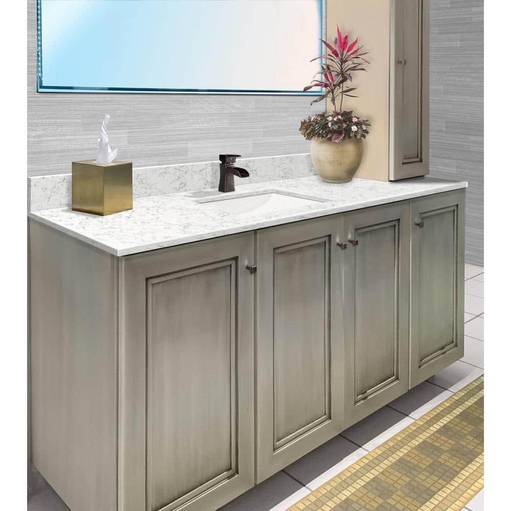Transolid 49'' Quartz Single Bathroom Vanity Top with Sink