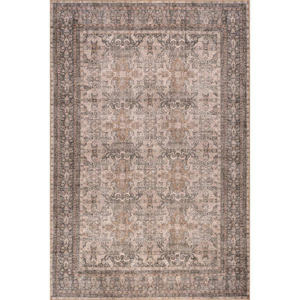 Nuloom Hillstone Collection Else Traditional Vintage Medallion Area Rug, 5' x 8', Beige