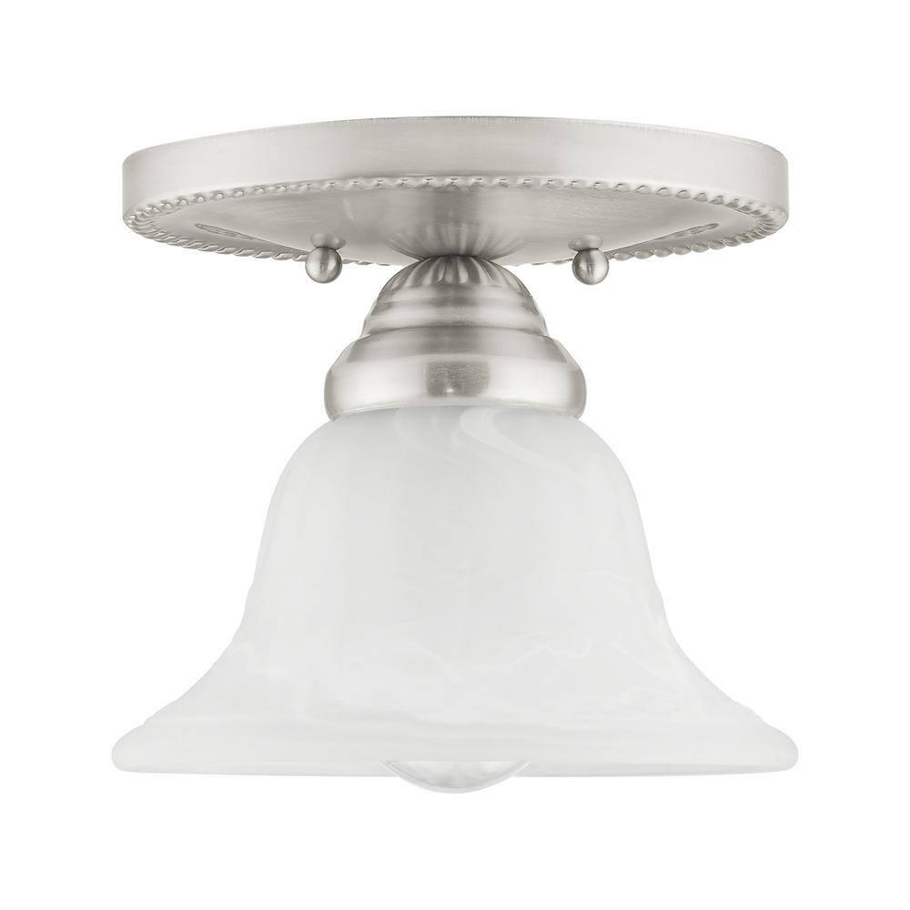 Livex Lighting Edgemont 1 - Light Flush Mount in  Brushed Nickel