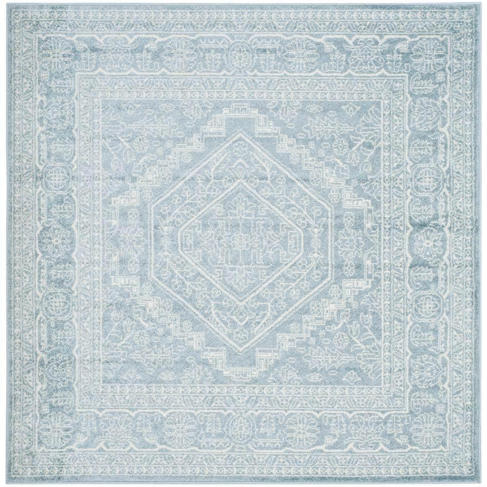 SAFAVIEH Adirondack Xavier Traditional Area Rug, Slate/Ivory, 10' x 10' Square