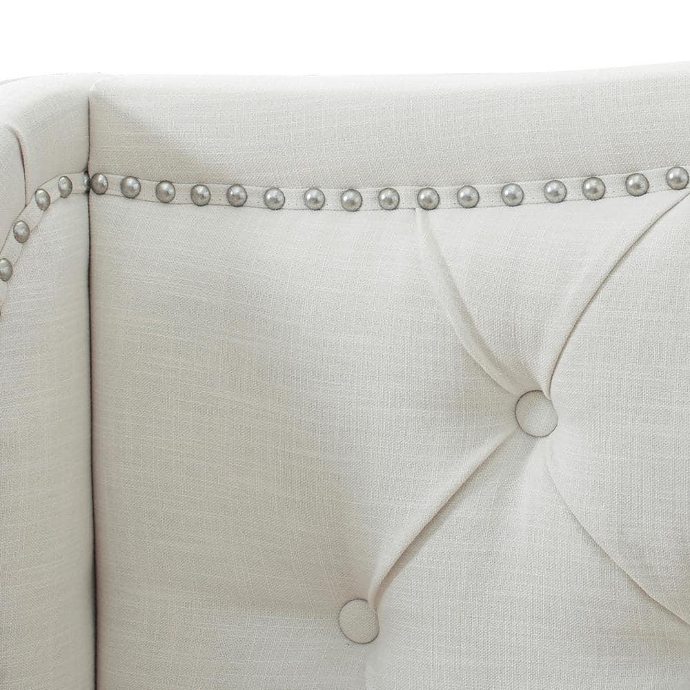 Jennifer Taylor Home Marcella Tufted Wingback King Bed Antique White