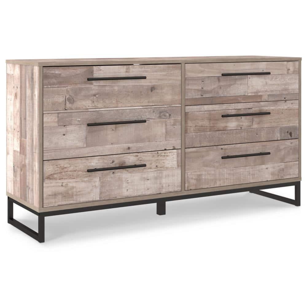 Signature Design by Ashley Casual Neilsville 6 Drawer Dresser, Whitewash