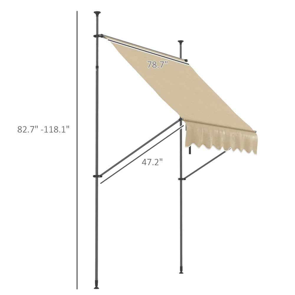Outsunny D Polyester Cover Retractable Patio Awning