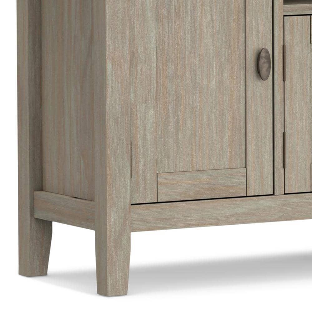 Redmond SOLID WOOD 72 inch TV Media Stand in Distressed Grey For TVs up to 80 inches