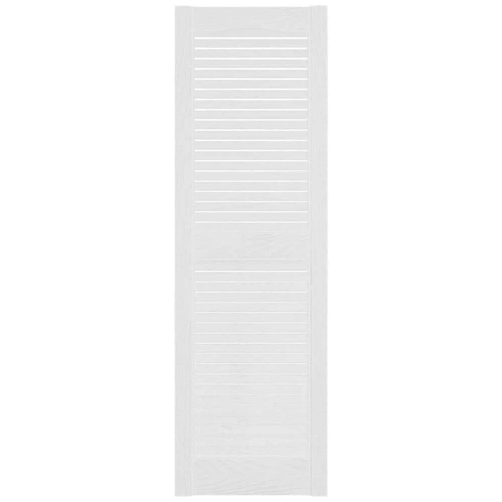 14.5" x 36" Beige Vinyl Louvered Exterior Shutters