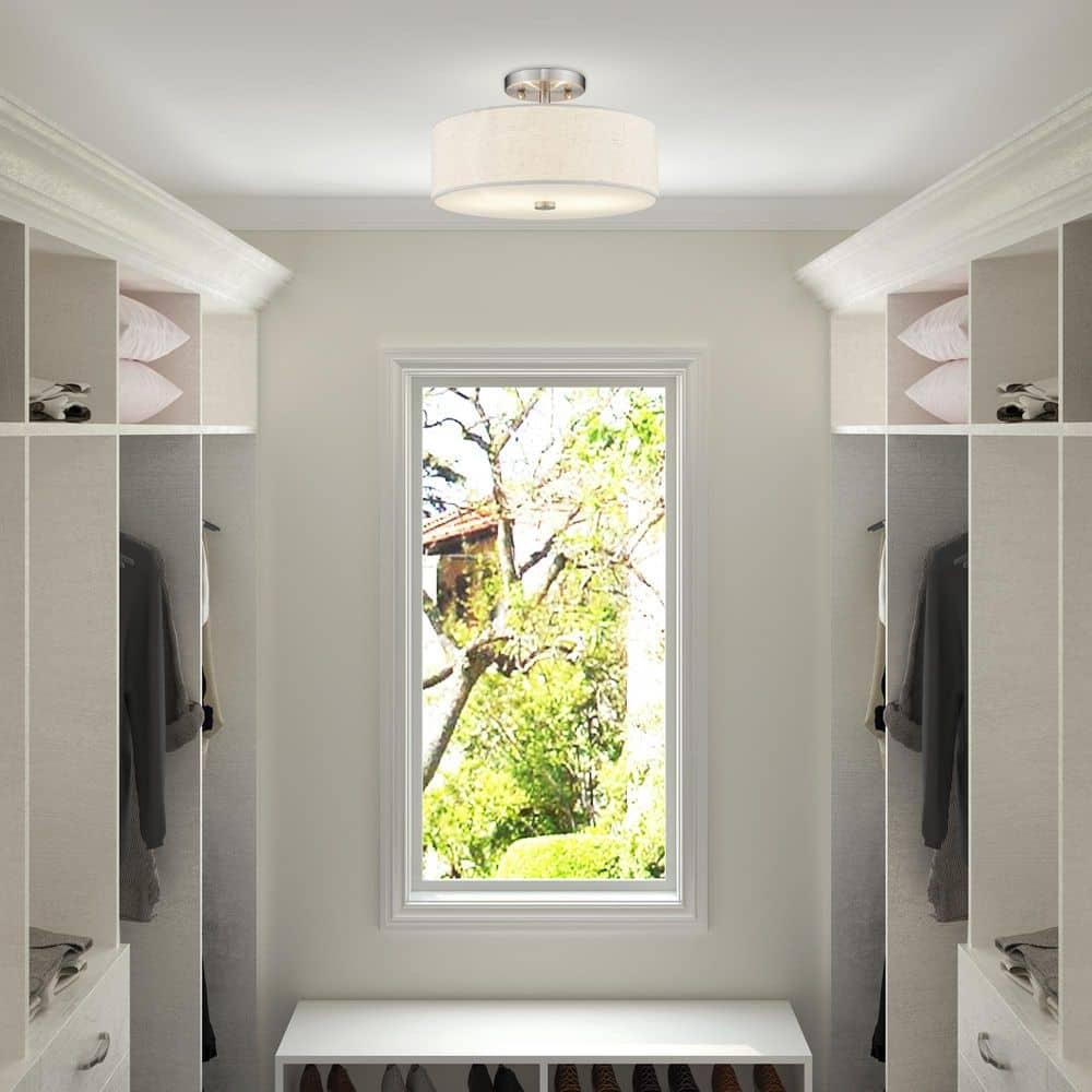 Livex Lighting Meridian 2 - Light Semi-Flush Mount in  Brushed Nickel