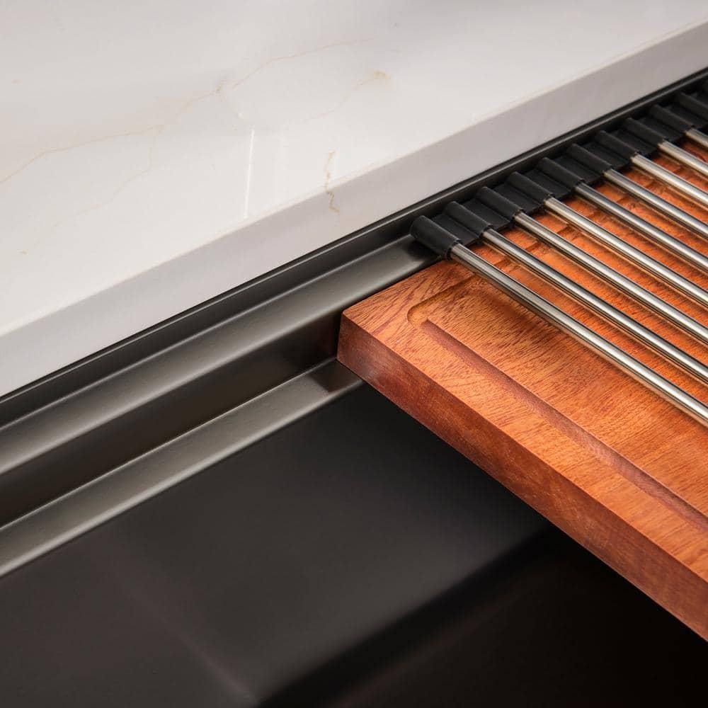 Ruvati Ruvati 20 x 14 inch Semi-Recessed Drop-in Topmount Rectangular Bathroom Sink RVH6222BL