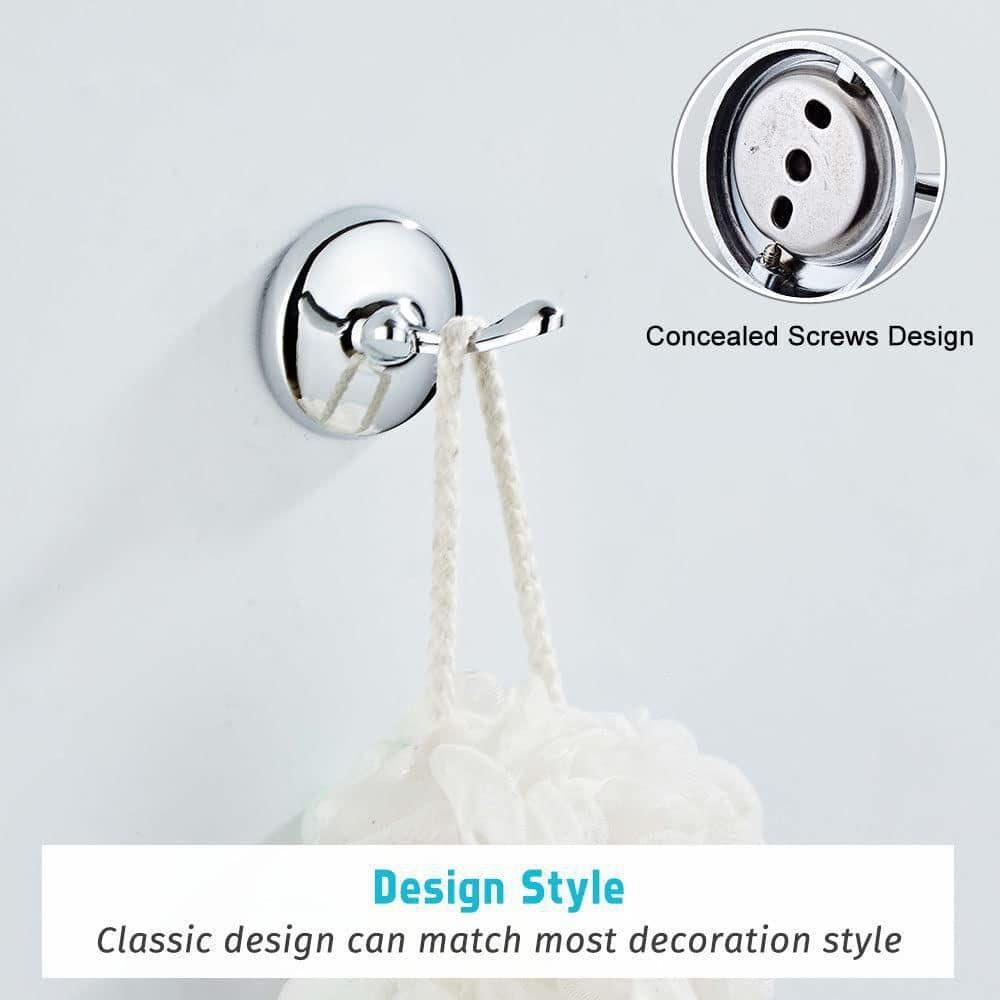 4 Piece Bathroom Accessory Set(Adjustable Towel Bar, Towel Ring, Toilet Paper Holder,Towel Hook), Wall Mounted Bathroom Hardware Accessories Set,Chrome