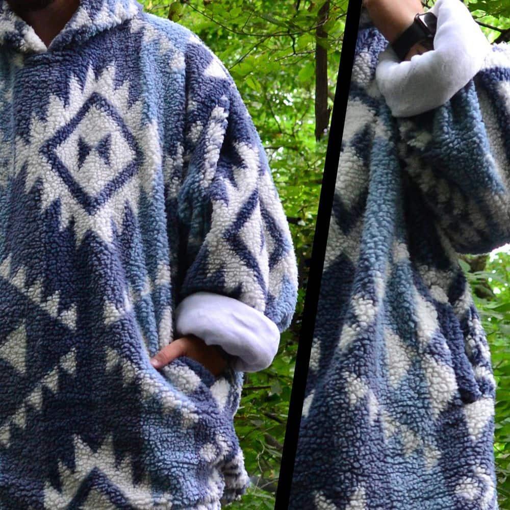 Coleman  Oversized Super Soft Wearable Hoodie Throw Blanket Blue