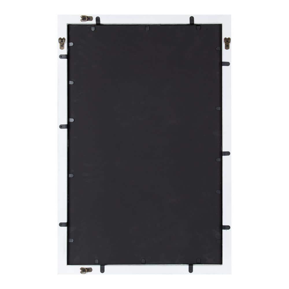 24" x 36" Audubon Rectangle Wall Mirror White - Kate & Laurel All Things Decor: Modern Style, No Assembly, MDF Frame