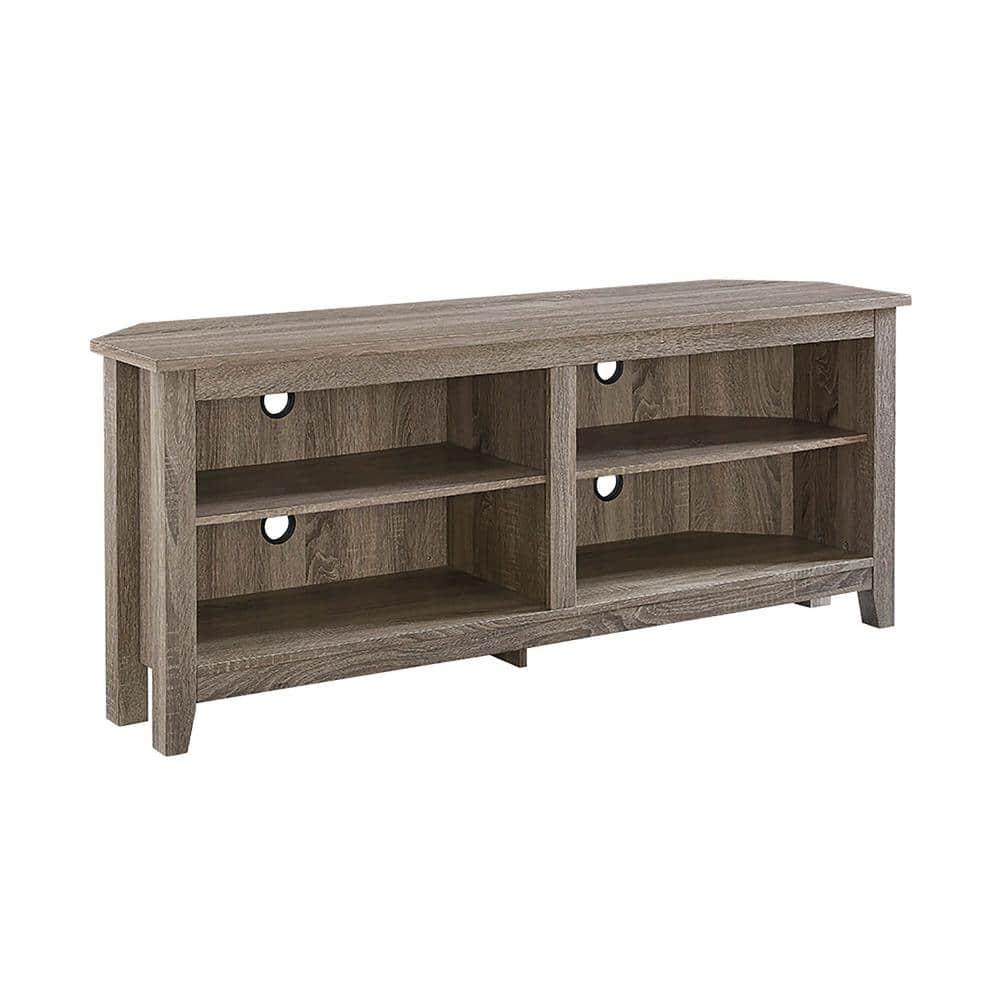 Woven Paths Transitional Corner TV Stand for TVs up to 65", Driftwood