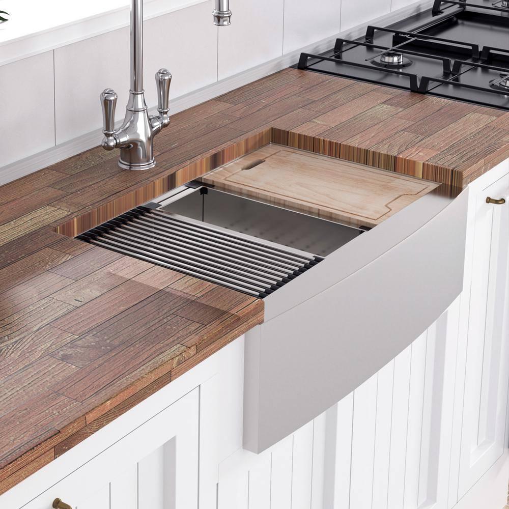 36'' L Farmhouse / Apron Single Bowl Stainless Steel Kitchen Sink