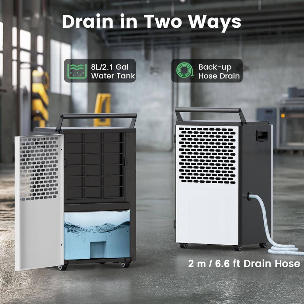 Waykar 190 Pint Commercial Dehumidifier for Home & Basements up to 8000 sq ft