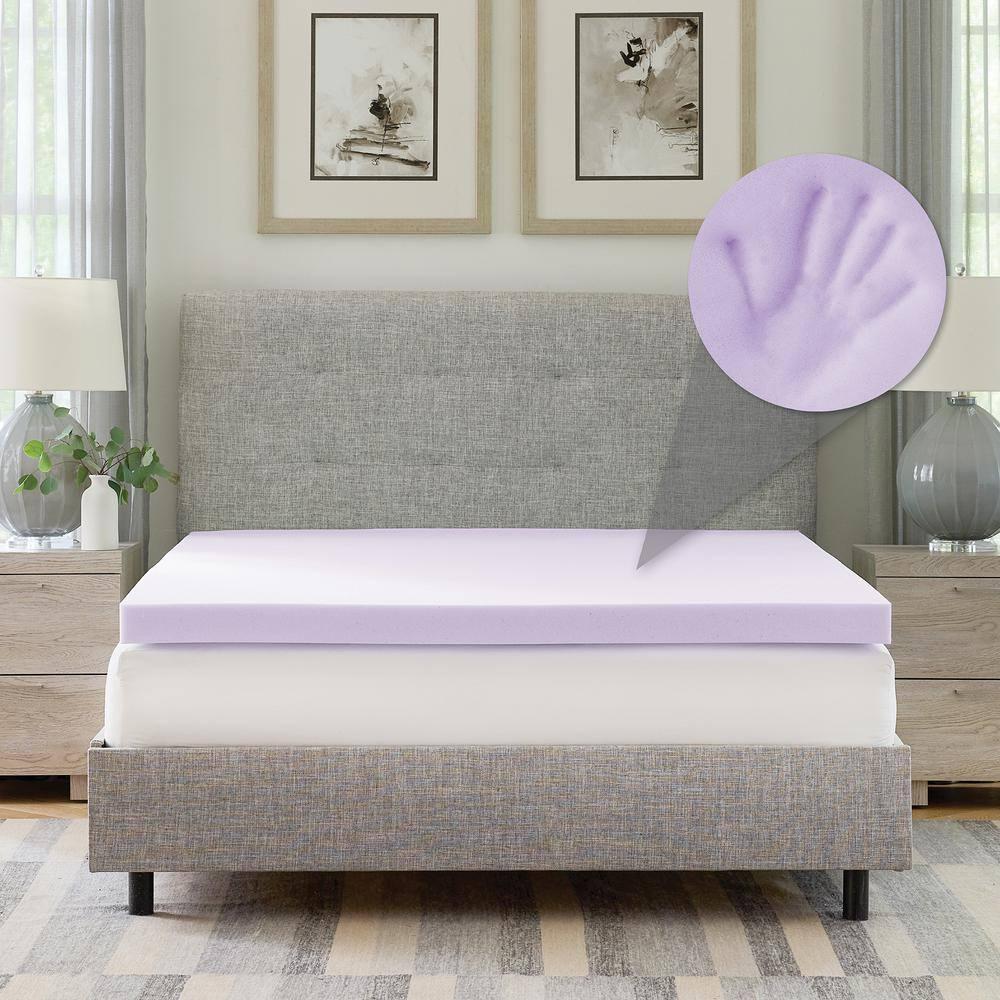 BodiPEDIC 3" Lavender Infused Memory Foam Mattress Topper