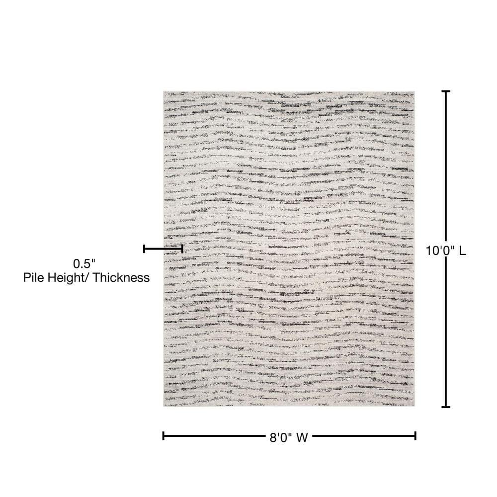 Adirondack ADR117 Machine Made Indoor Area Rug - Ivory/Silver - 8'x10' - Safavieh