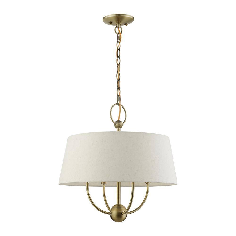 Livex Lighting Cartwright 4 - Light Pendant in  Antique Brass