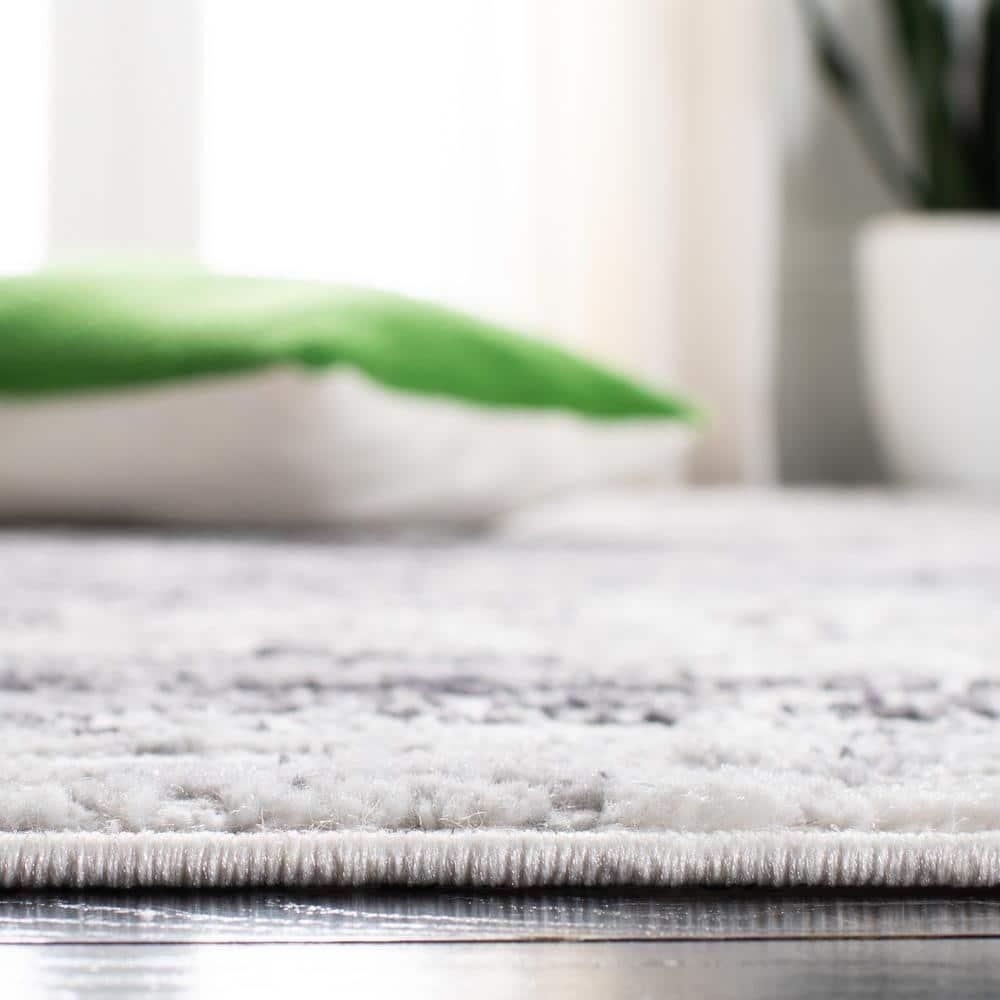 SAFAVIEH Amelia Lester Abstract Distressed Area Rug, Light Grey/Charcoal, 10' x 14'