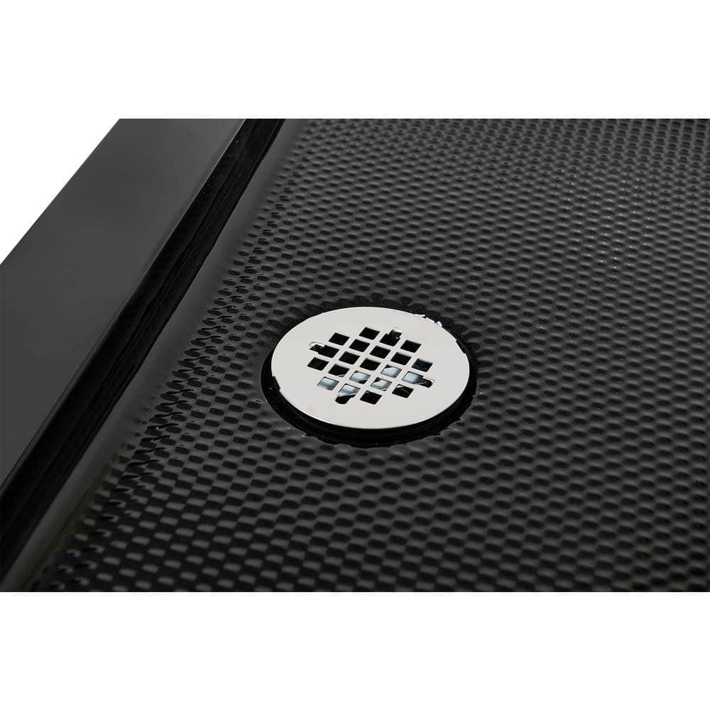 Streamline Bath NT-2151-36BL-RH Streamline NT-2151-36BL-RH 36 in. x 36 in. Corner Acrylic Shower Base in Glossy Black with Right Hand Drain, Drain Included