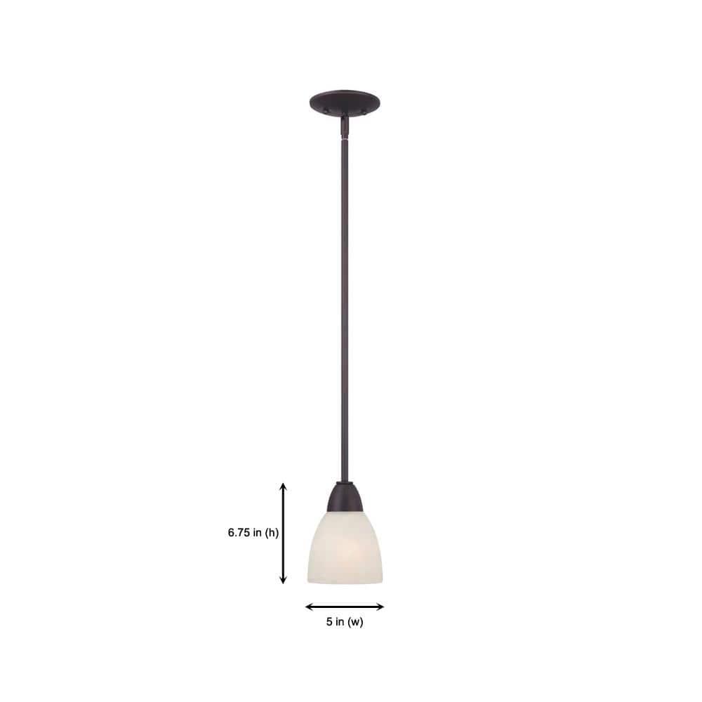 Torino Mini Pendant in Oil Rubbed Bronze with Alabaster Glass Shade