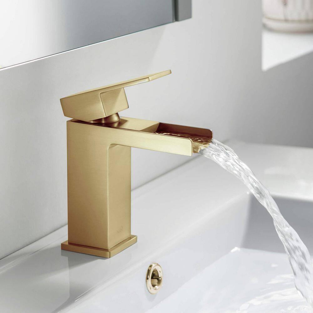 Kibi USA Single-handle Bathroom Vanity Sink Faucet w/ Water Hose Brushed Gold Brushed