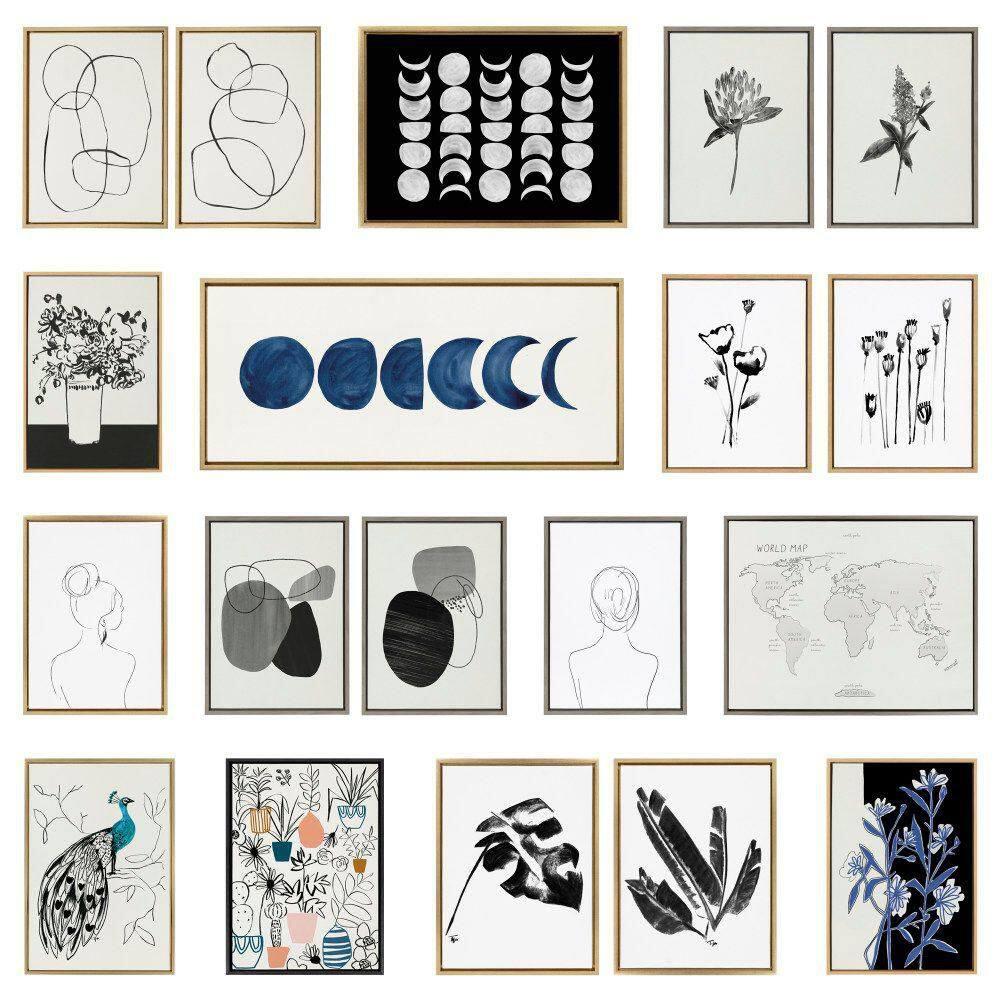 Kate & Laurel All Things Decor: 28"x38" Sylvie Abstract Canvas Art Set, Teju Reval Gold Frame