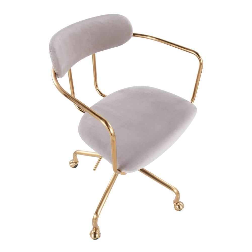 Demi Velvet/Metal Task Chair Gold/Silver - LumiSource