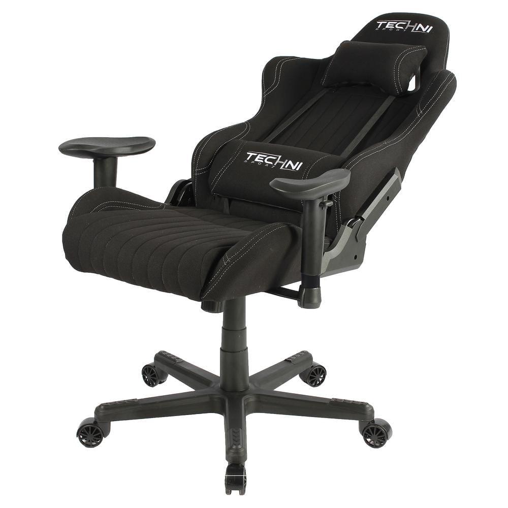 Techni Sport Techni Sport Adjustable Reclining Ergonomic Swiveling PC & Racing Game Chair in Black
