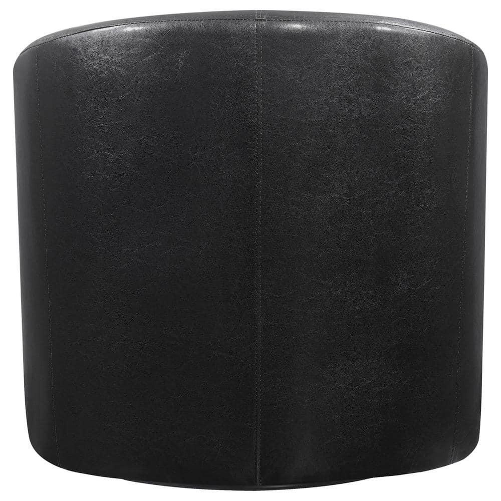 Upholstery Sloped Arm Swivel Accent Chair Dark Brown
