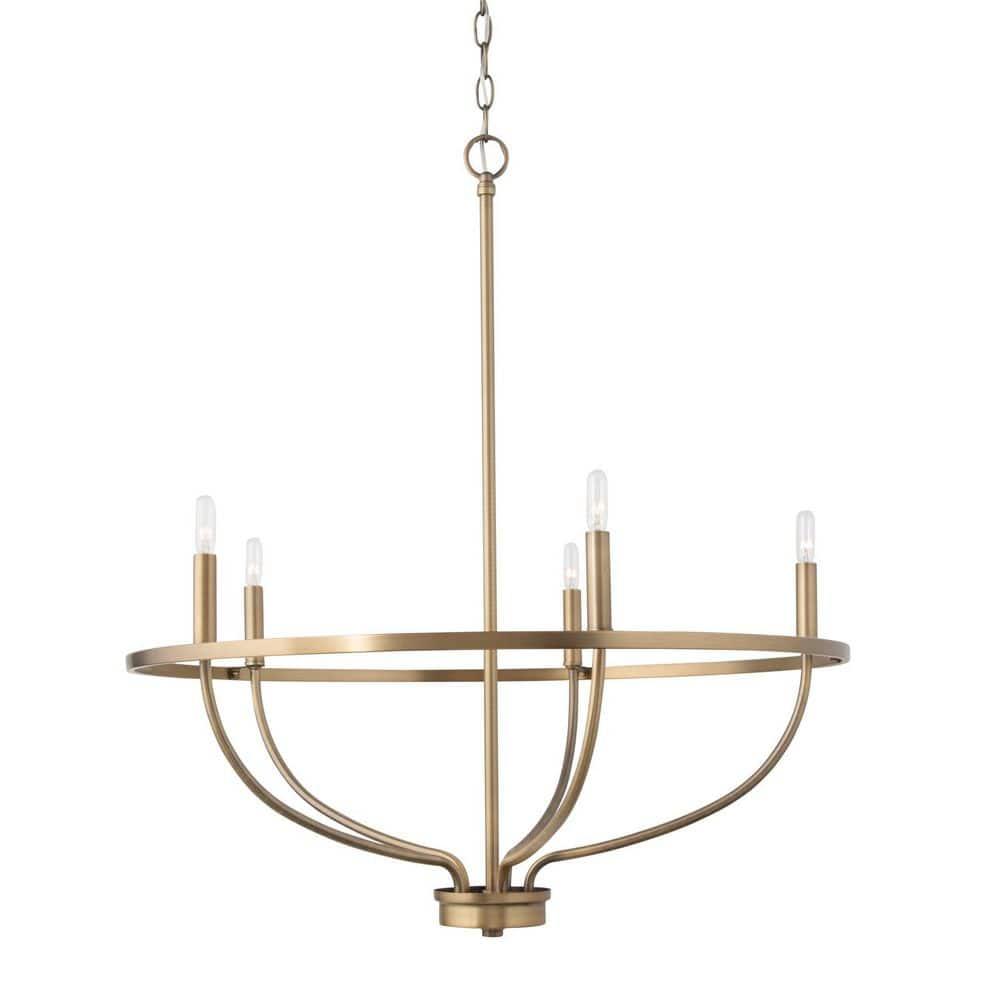 Capital Lighting Greyson 5-Light Aged Brass Chandelier