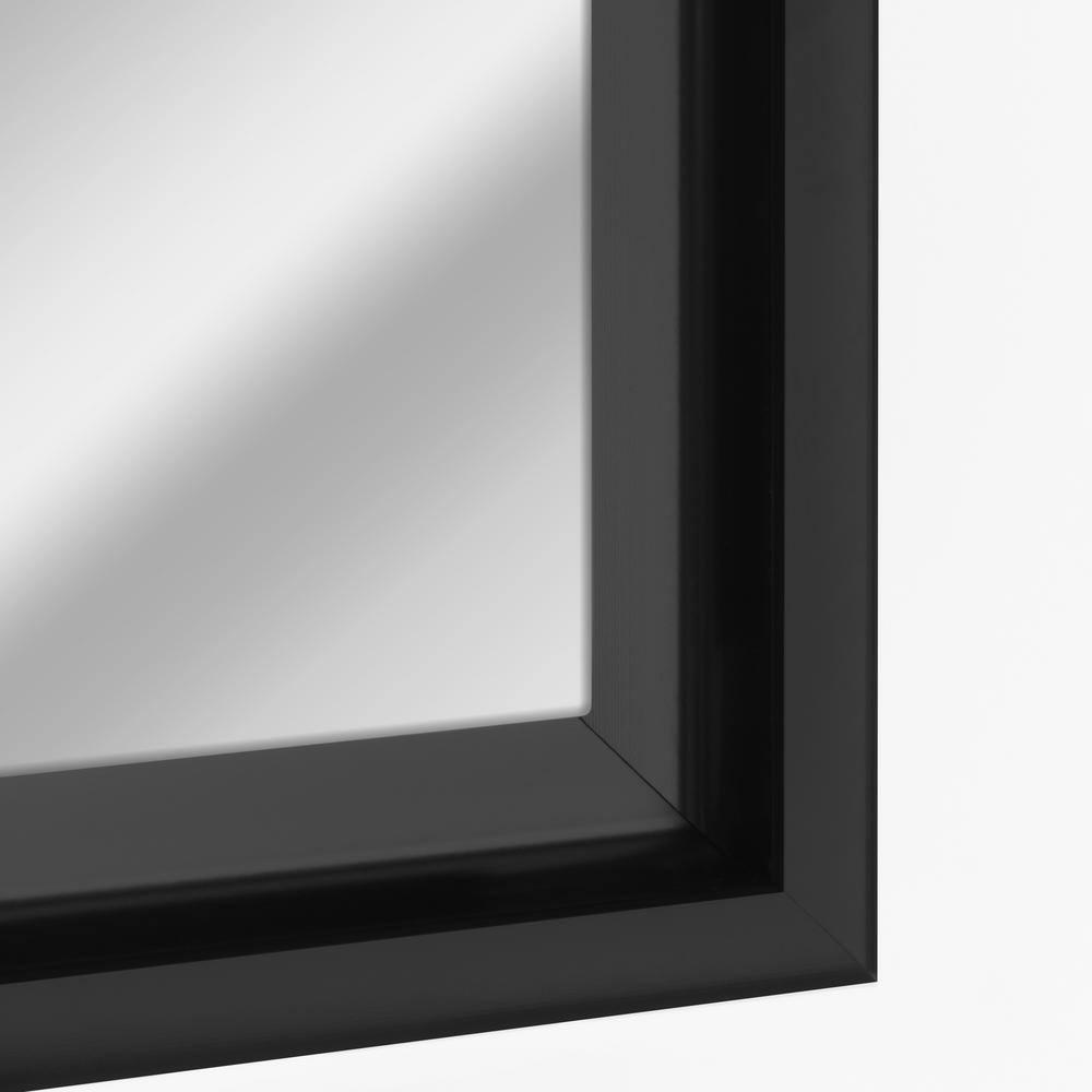 Head West Glossy Black Rectangular Edge-to-Edge Float Framed Accent Wall Vanity Mirror - 26 x 32