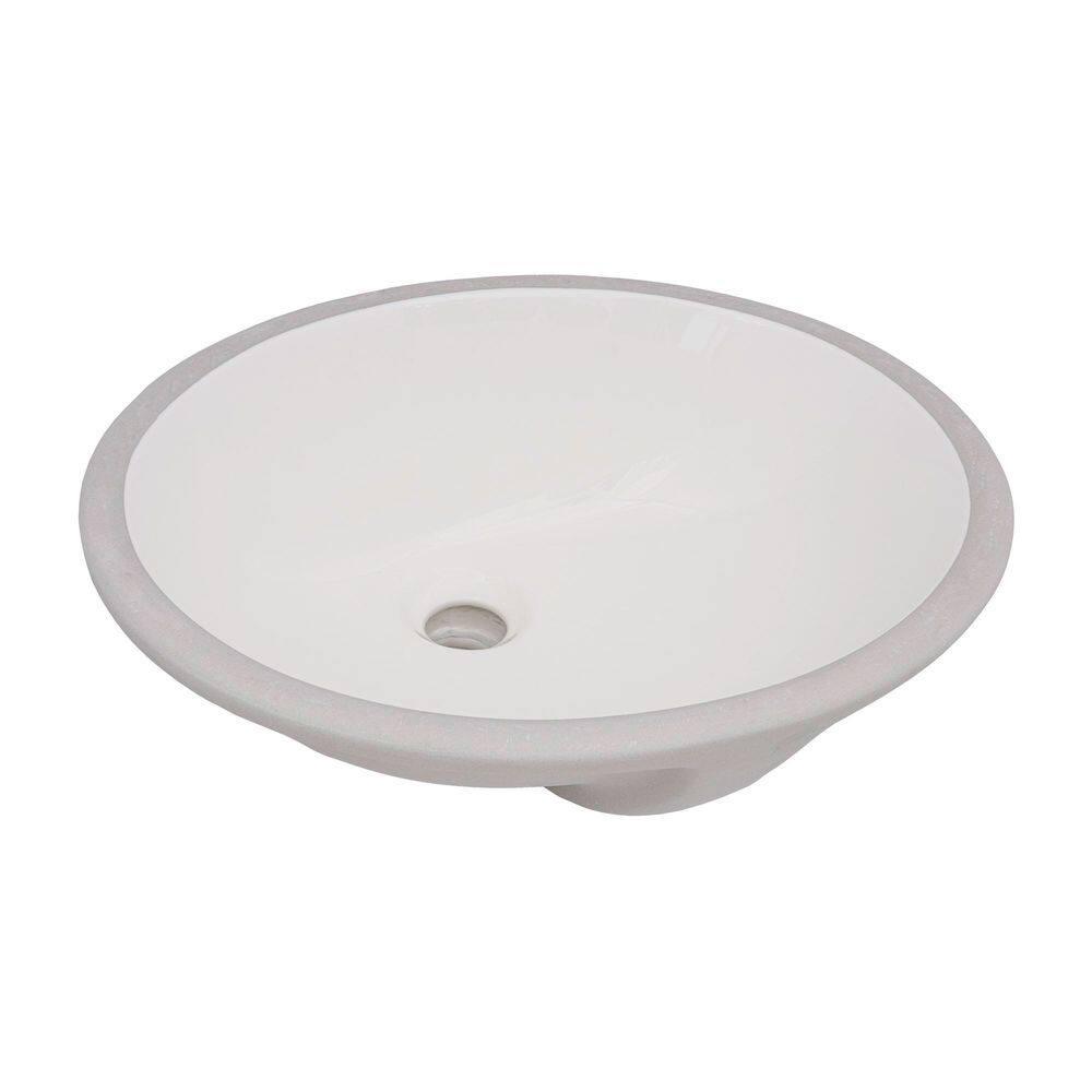 Ruvati 16 x 13 inch Undermount Bathroom Sink Oval Porcelain Ceramic with Overflow